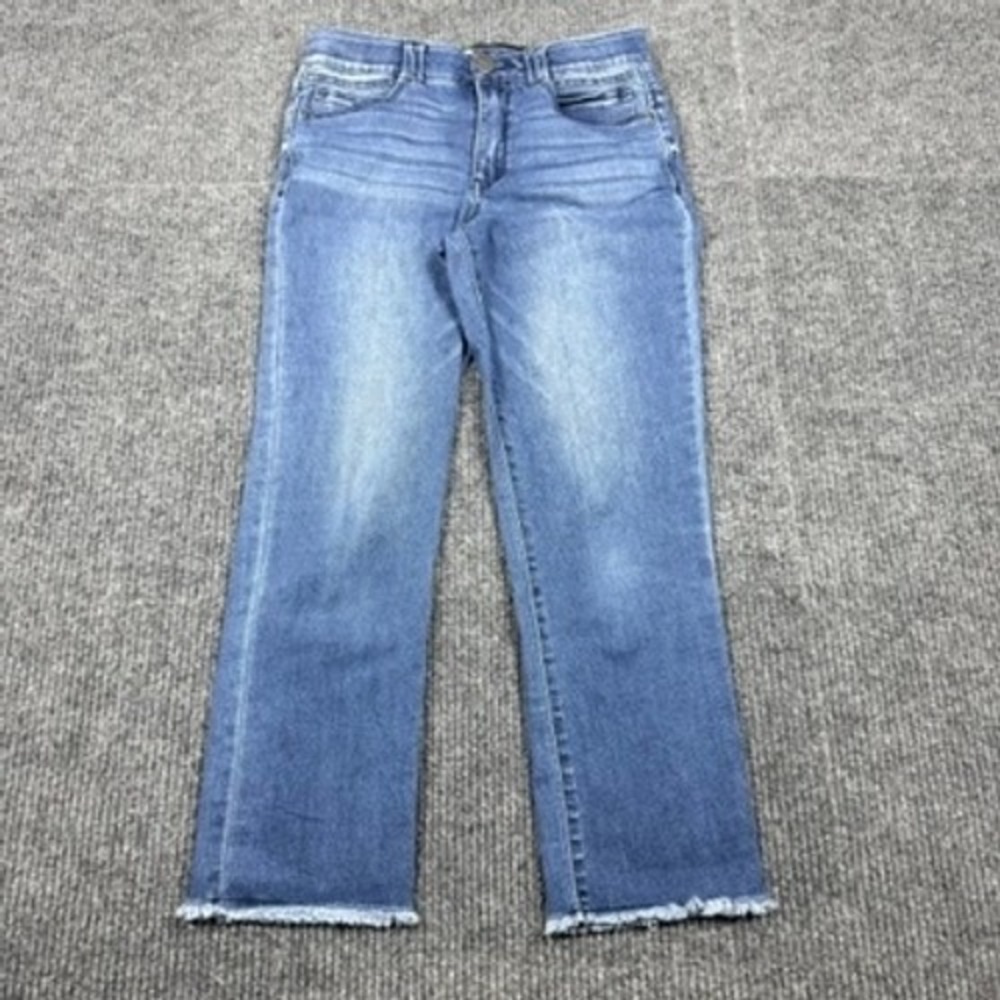 Democracy Absolution Straight Leg Jeans Blue Frayed Hem Size 8 BN2033ZYIC